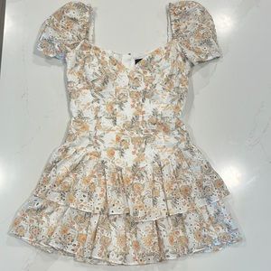 Bardot: Broderie Corset Dress, Size 6, In Tropical Floral